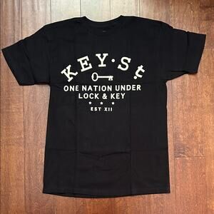 Key Street Black T-Shirt, Size Medium, NWOT